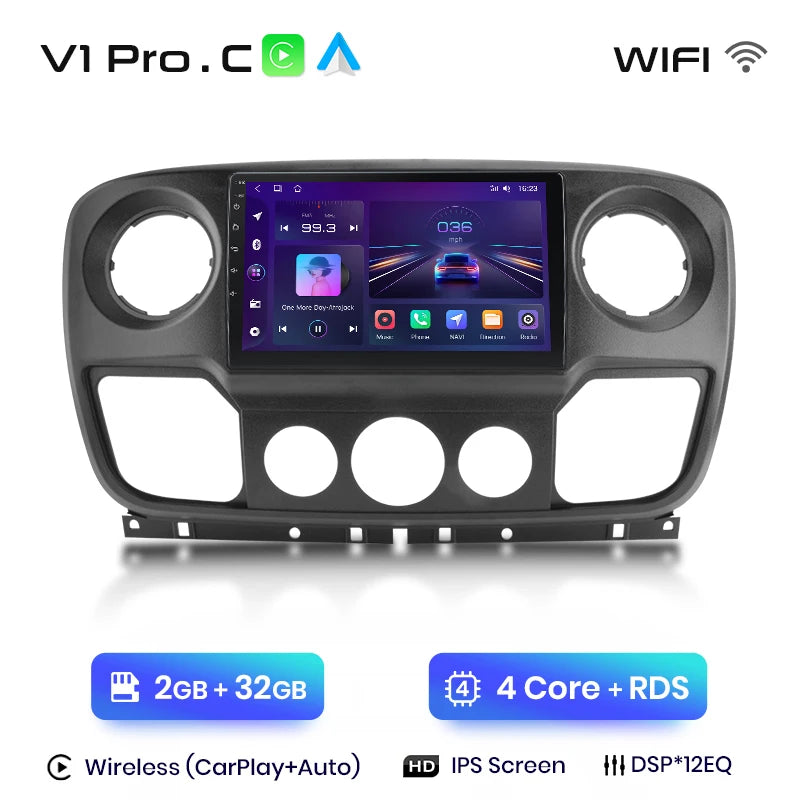 Junsun V1pro Android Auto Radio for Renault Master Nissan NV400 Opel Movan Wireless Carplay 4G Car Multimedia GPS 2din autoradio