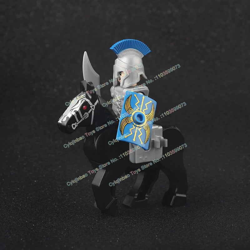 Medieval Knight Stormwind City Guard Reloaded Golden Horse Silver Horse Action Figures Building Blocks Accessories Toys DT8902