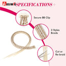 Braid Clip in Hair Extensions 2Pcs Braids Long Synthetic Ponytail Hairpieces For Women Girls Daily Christmas Cosplay