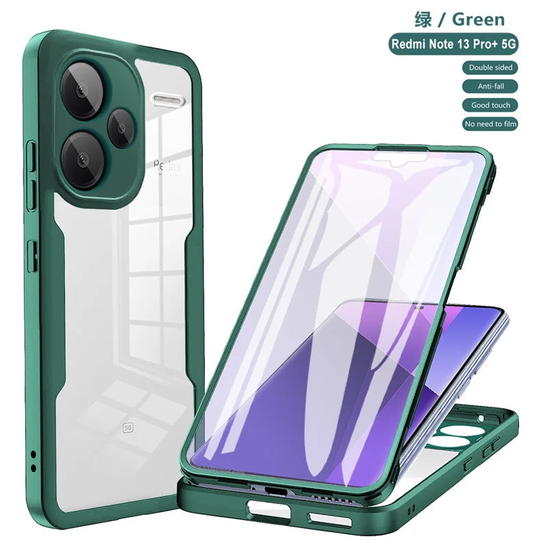 Full Protection Case for Xiaomi Redmi Note 13 Pro Plus 5G Clear Double Side Hard Cover Case for Xiaomi Redmi Note 13 Pro Plus 5G