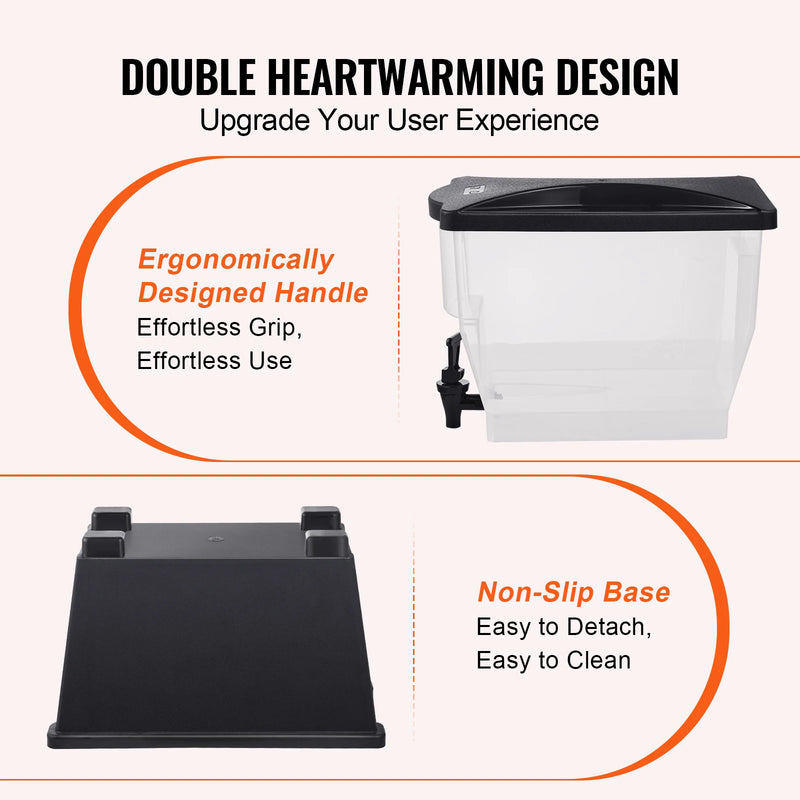 VEVOR Beverage Dispenser 3 Gallon Drink Dispenser for Parties Plastic Juice Dispenser with Stand Spigot Lid Iced Tea Dispenser