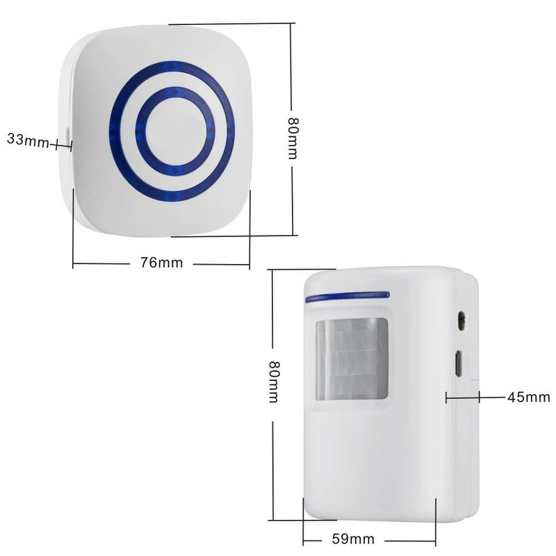 New 110V-240V Wireless Doorbell PIR Infrared Sensor Motion Detector Entry Door Bell Alarm Receiver Transmitter EU/US Plug