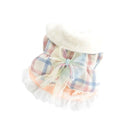 Dogs and Cats Winter Coat Tutu Fur Collar Bow Design Female Pet Puppy Warm Coat Outfit