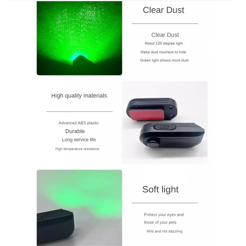 Vacuum Cleaner Laser Lights Hidden Pet Hair Cats Dog Fur Dust Display USB LED Lamp Universal Vacuum Parts Household