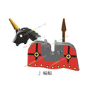 MOC Medieval Military Series Castle Roman Knight Horse Saddle Soldiers War Horses Building Block Accessories Kids Education Toy