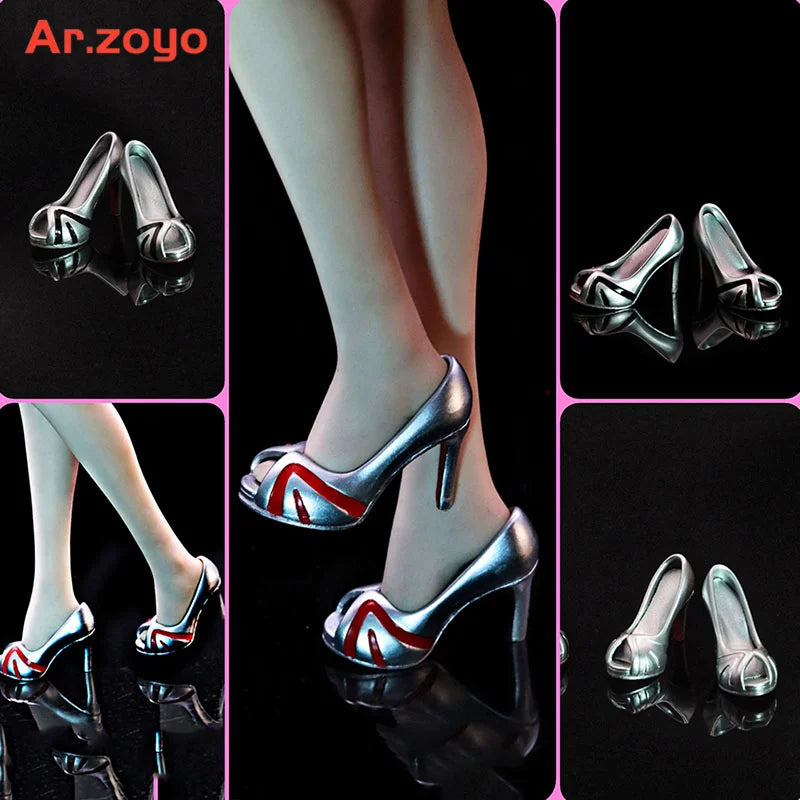 1/6 Scale Female Fishbill High Heels Shoes Model Fit 3.3cm Length feet Soldier Action Figure Body