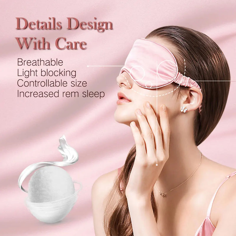 dropshipping 100% 3D Silk Sleep Mask Natural Sleeping Eye Mask Eyeshade Cover Shade Eye Patch Soft Portable Blindfold Travel