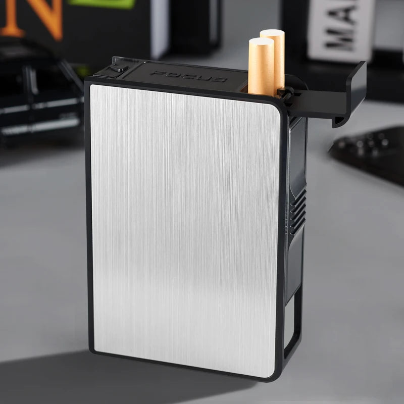 Portable Automatic Cigarette Case Cigarette Boxes 20PCS Cigarette Holder Case  Aluminium Alloy Smoke Boxes For Men Gifts