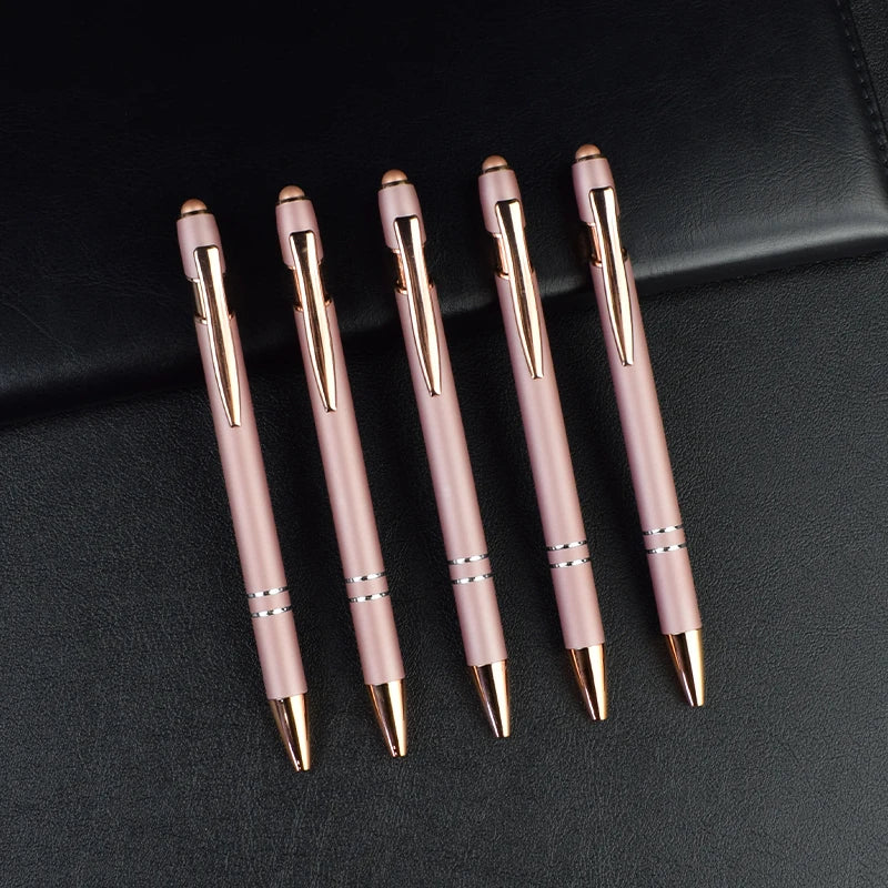 Rose Gold Ballpoint Pens Personalized Custom LOGO Pen With Name Engraving School Teacher Stationary Wedding Gift