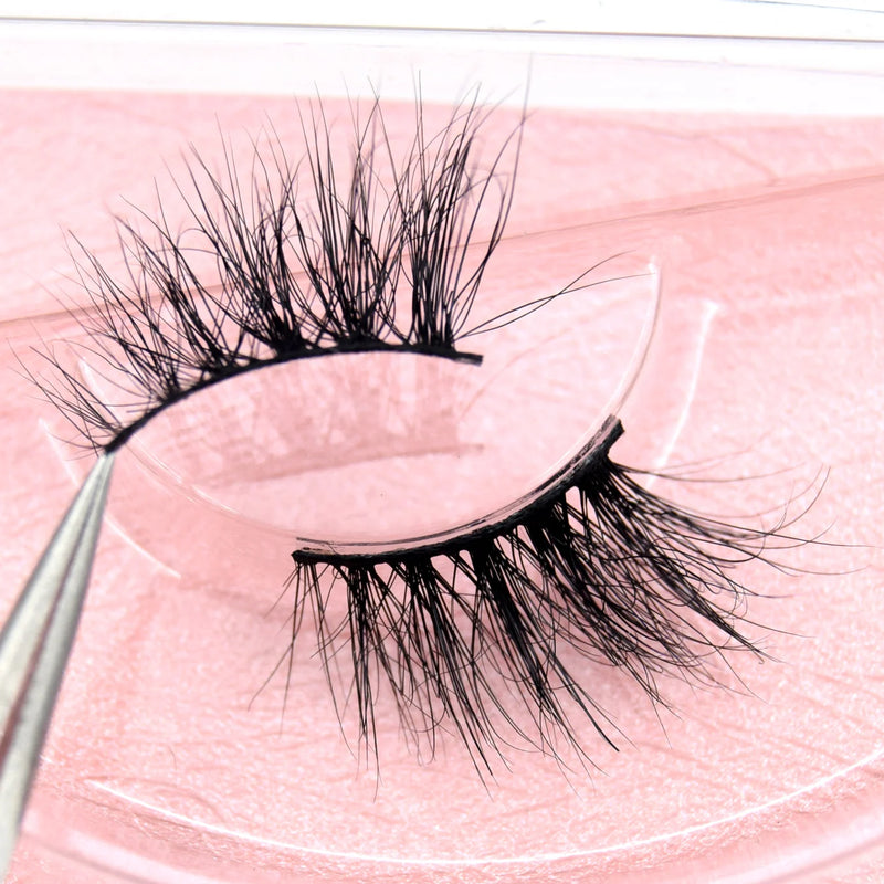 Visofree Half Mink Lashes Make Up False Eyelashes Hand Up Natural Long Mink Lashes Cruelty Free Crisscross Mink Fake Eyelashes