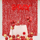 Tinsel Foil Fringe Curtain Red Gold Foil Fringe Backdrop Wall Curtains for Baby Shower Wedding Ocean Christmas Party Decorations
