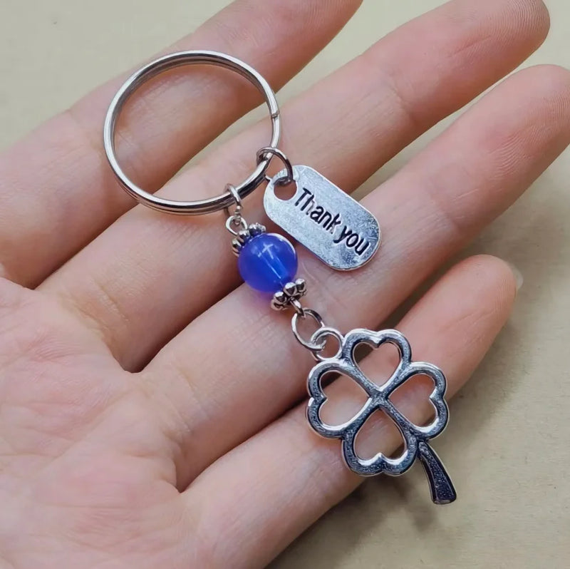 1/10 Sets Clover thank you Teacher's Day Gift creative Keychain Lovers Key Ring Jewelry