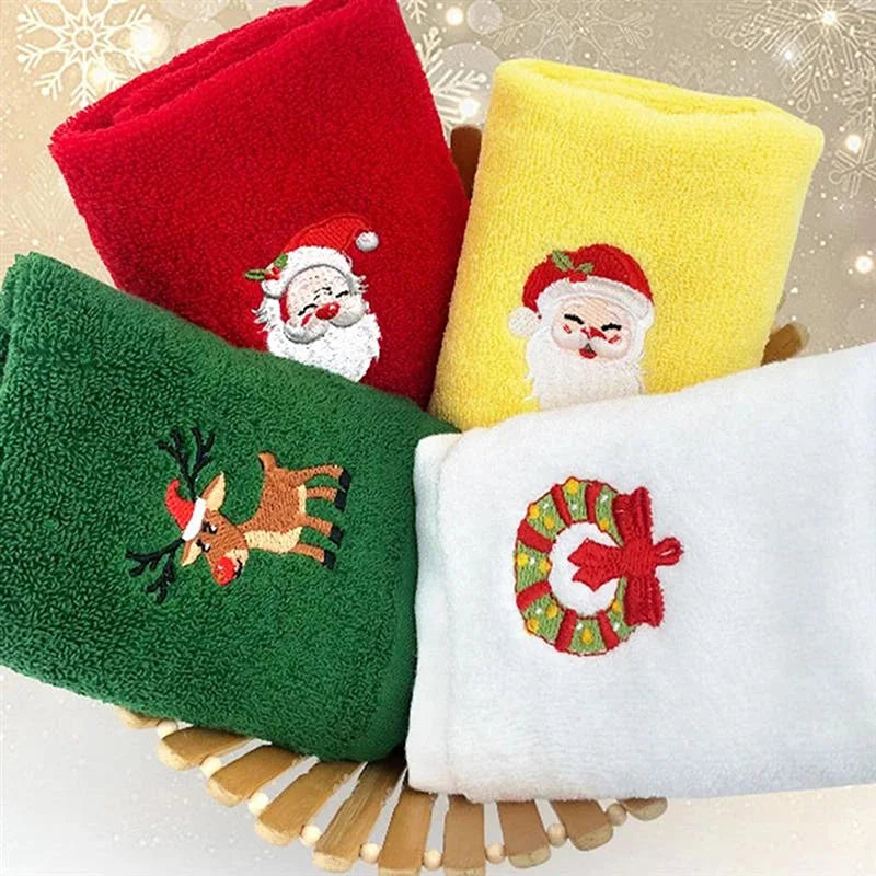 Unisex Cotton Christmas Innovative Towel Set Halloween Christmas Gifts Kitchen Hand Towel Embroidered Holiday Towels