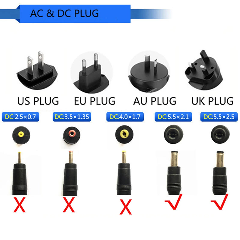 British Three-legged Port Plug 22V 0.5A 1A 1.5A 2A Power Adapter