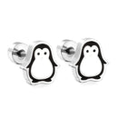 LUXUSTEEL Lovely Coloful Animal Stud Earrings For Girls Stainless Steel Anti-allergy Rabbit Penguin Dog BFF Jewelry Gifts