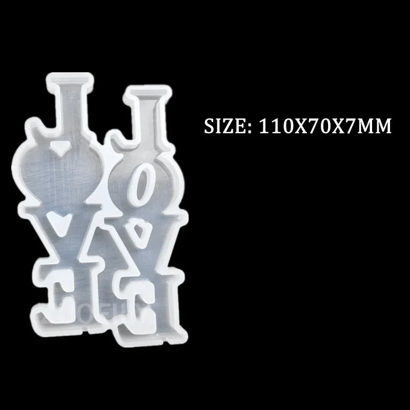 Hollow Heart Shape Silicone Lollipop Molds Bunny Rabbit Chocolate Candy Cheese Mould Valentine Day Easter Cake Decorating Tools