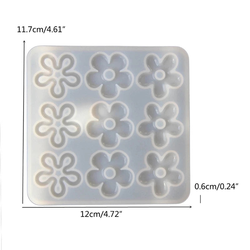 Crystal Flower Charm Silicone Mold for DIY Necklace Jewelry Crafts Making Exquisite Handmade Floral Pendant Resin Mould R3MC