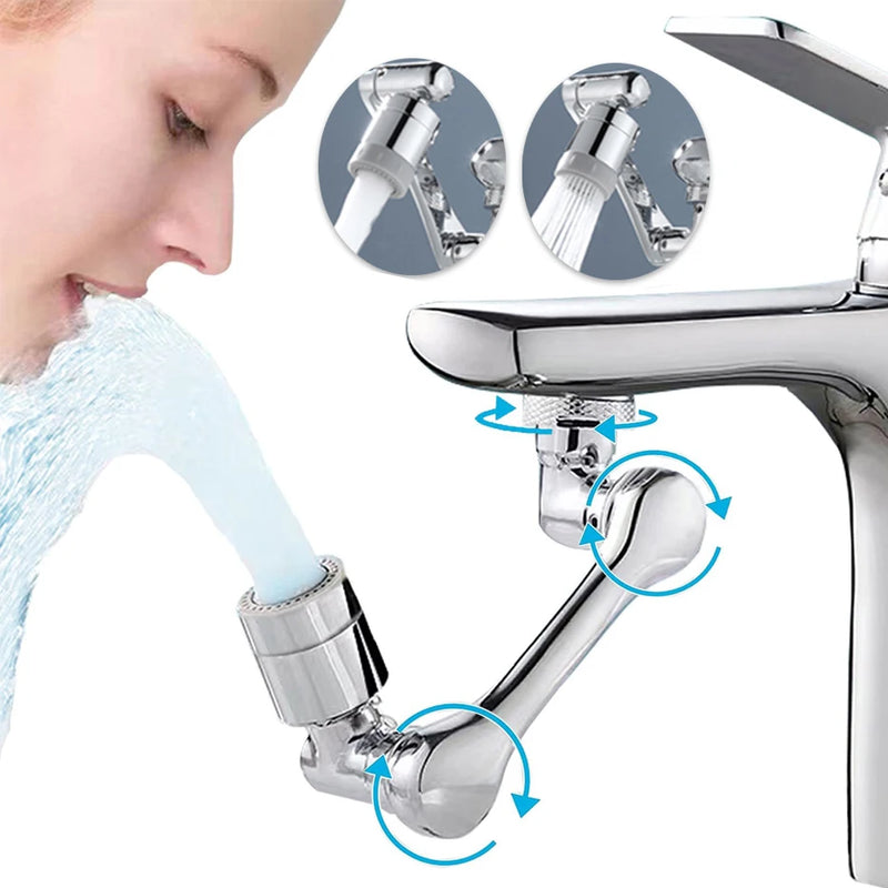 1080° Rotatable Extension Faucet Sprayer Head Water Tap Nozzle Universal Bathroom Tap Extend Adapter Aerator 2 Spray Modes