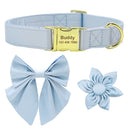 Personalized Dog ID Collar Cute Bowknot Pet Necklace Dog Buckle Collars With Bow Tie Flower Accessories For Small Large Dogs