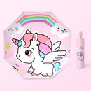 Children Automatic Umbrella Rain Kids Lovely Unicorn Folding Umbrellas Windproof Black Coating Anti UV Parasol Girl Boy Umbrella