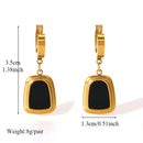 EILIECK 316L Stainless Steel Black White Geometric Earrings For Women Girl Fashion Ear Dangle Jewelry Holiday Gift Bijoux Серьги