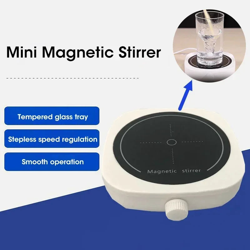 2L 4000RPM Magnetic Stirrer Mini Lab Stir Mixer Stirrer Plate Portable Electric Mixing Coffee Milk with Stir Bar for Laboratory