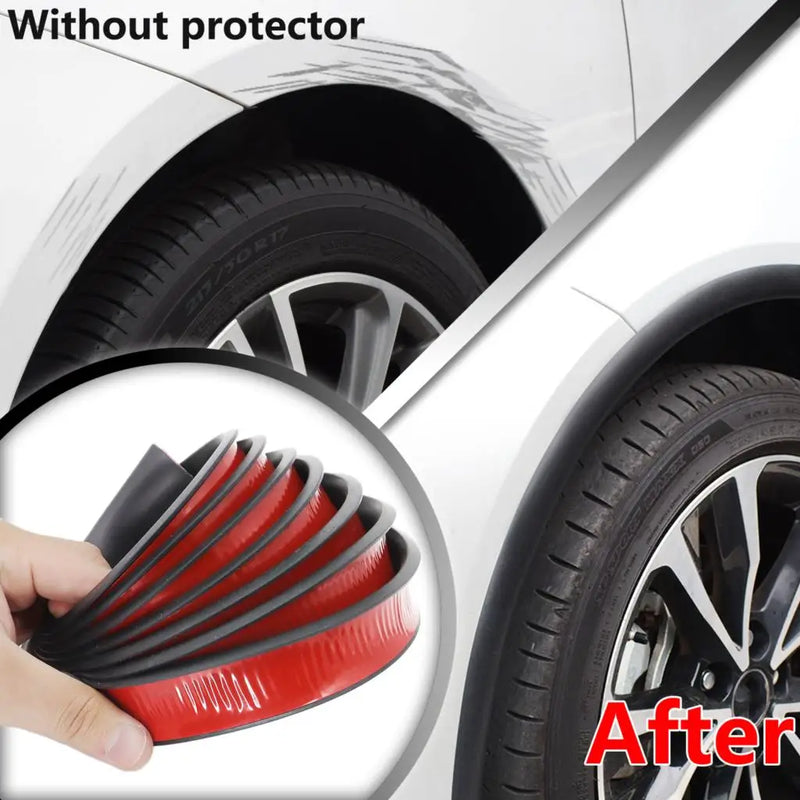 3Meter Rubber Car Fender Extension Wheel Eyebrow Flare Protector Running Boards Mud Flap Edge Sealing Strip Scratch Resistant