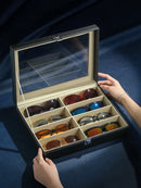 High-end PU Leather Glasses Case Large-capacity Sunglasses Men Sunglasses Women Myopia Glasses Case Jewelry Display Box