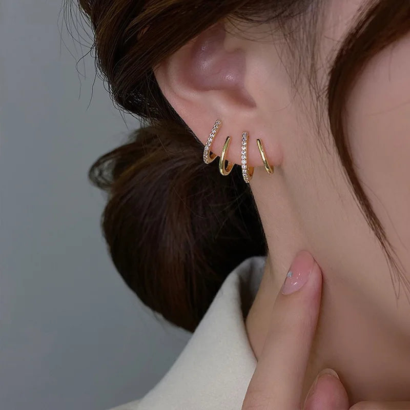 Fashion Exquisite Rhinestone Decor Ear Cuff earring for Woman  2023 New Arrival Christmas Gift stud earrings