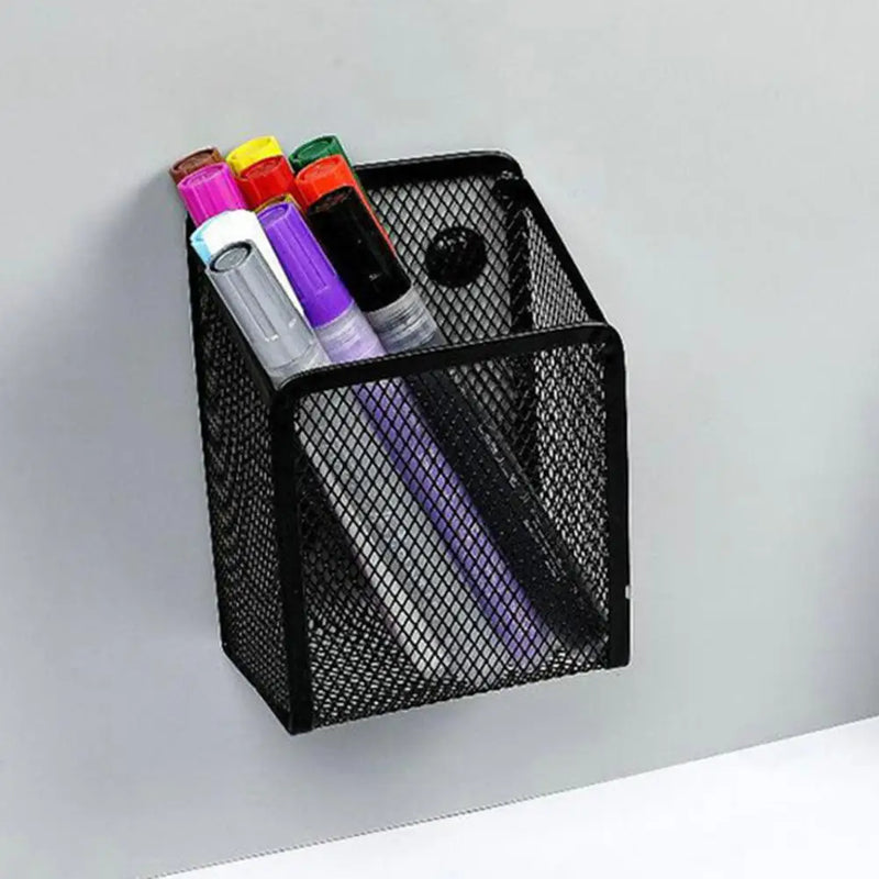 Magnetic Pen Holder For Whiteboard Refrigerator Durable Lightweight Mesh Storage Magnetic Basket Locker Organizer Accessories