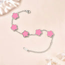 Stainless Steel Flower Four-leaf Clover Women's Bracelet Necklace Earrings Jewelry Gift