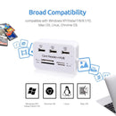Mini SD TF Card M2 MS Card Reader Multi-function All In One Card Reader 3 Ports USB2.0 Hub USB Splitter For Laptop Desktop
