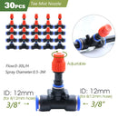 3M-25M 3/8”PE Hose Misting System DIY Adjustable Orange Nozzle Spray Cooling Kit for Greenhouse Garden Plants Fogging Watering