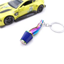Car Parts Keychain NEO Chrome Metal Keyring Wheel Hub Nitrogen Gas Bottle Shock Absorber Key Chain Whistle Turbine Auto Interior