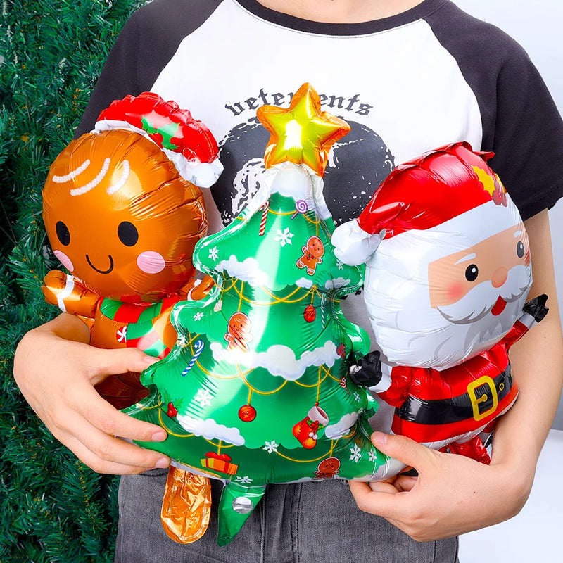 15/1Pcs Christmas Foil Balloons Santa Claus Xmas Tree Aluminum Balloons New Year Kids Gifts Toys Xmas Birthday Party Decorations