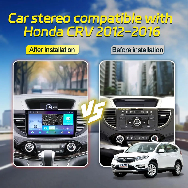 For CRV 2012-2016 5G WiFi 10" Touch Screen Car Stereo with Wireless Carplay Android Auto GPS Navigation Mirror Link BackupCamera