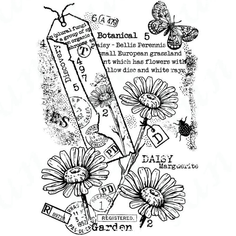 Silicone Clear Stamps 2023 New Reusable Garden Daisies Handmade DIY Embossing Making Scrapbooking Photo Album Crafts