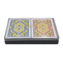 Boxed Red and Blue Bridge Standard Index Playing Cards Table Game Bundle - 2 Decks Cloth Textured PVC Waterproof