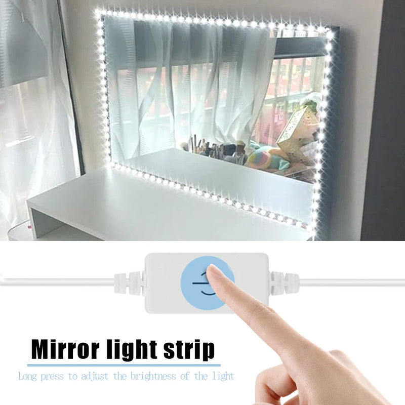 5M Led Vanity Mirror Lights Kit Dimmable Makeup Light Bathroom Mirror Lights USB LED Strip Lights Dressing Table Make Up Lamp