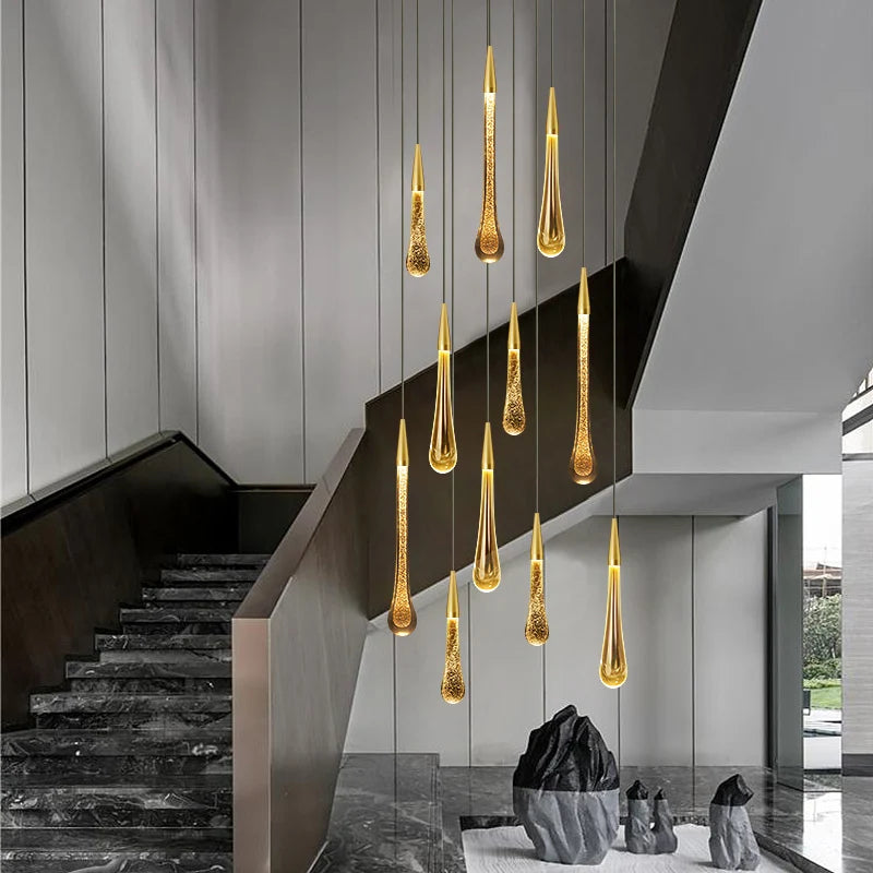 New LED chandelier bedroom restaurant bar chandelier staircase light crystal interior decoration chandelier