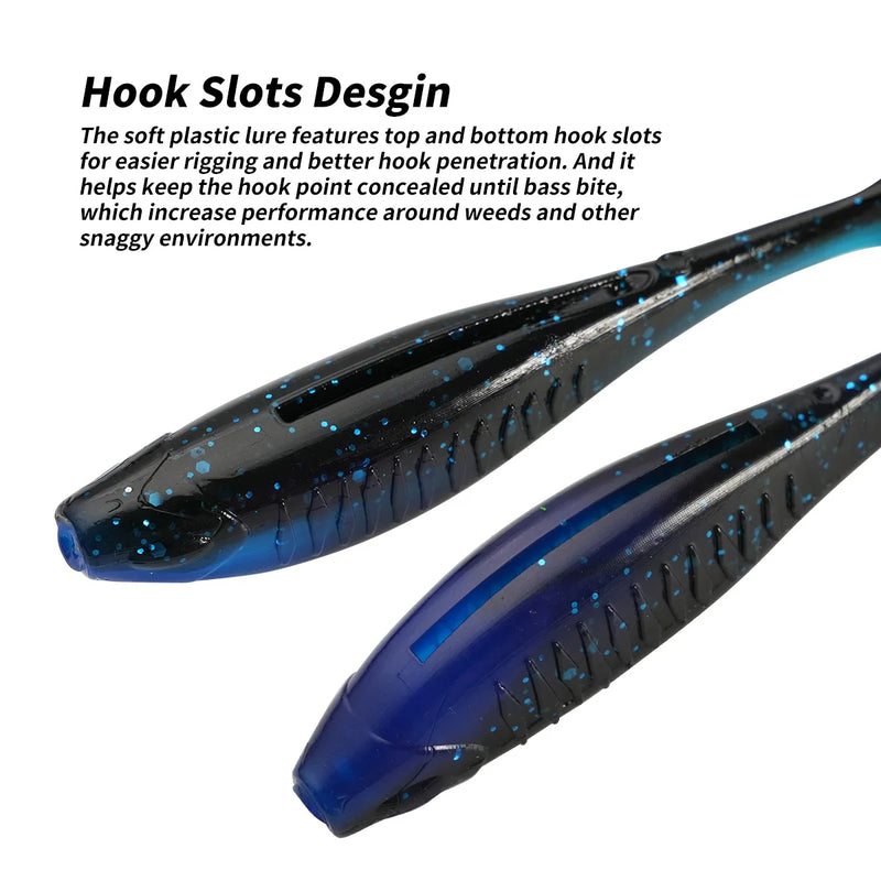 6pcs/lot Soft Swimbait 8cm 5.1g Floating T-Tail Fishing Lure TPR Paddle Tail Soft Lure Material Fishing Baits