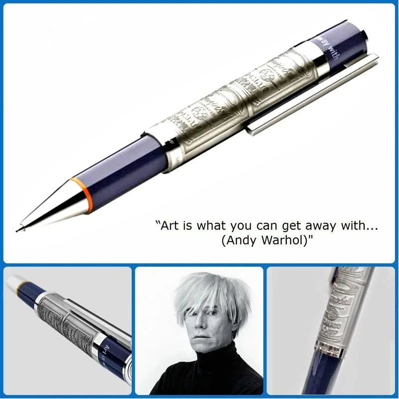 MB Ballpoint Pen Special Edition Andy Warhol Classic Embossed Barrel Write Smooth Luxury School Office Monte Stationery