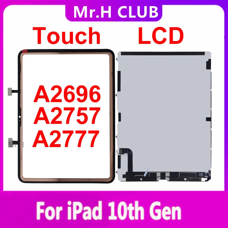 10.9" LCD And Touch Screen For iPad 10 10th Gen 2022 A2696 A2757 A2777 LCD Display Digitizer Assembly Replacement Repair Parts