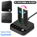 M.2 SATA/NVMe Dual-Bay Hard Drive Docking Station Clone Duplicaotr Offline Clone M.2 Cloner Data Transmission with LED Indicator