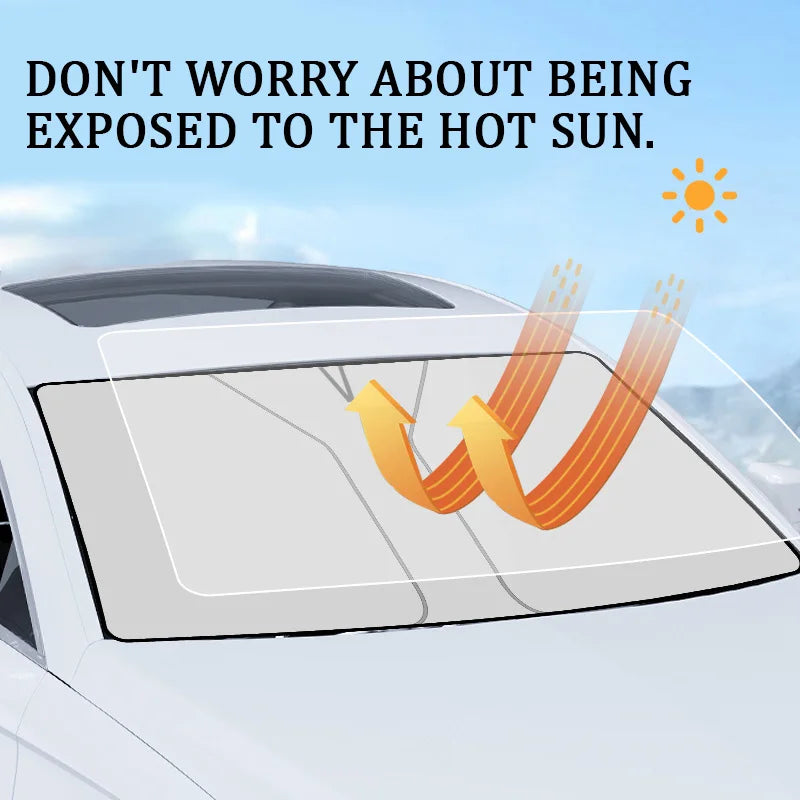 Car Windshield Sun Shade Blocks UV Rays Sun Visor Protector Foldable Car Sunshade Protector Parasol Summer Sun Interior Parts