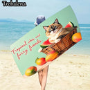 30*60inch Ultra-Soft Beach Towel with Tropical Vibes Furry Friends Cat Beach Towel