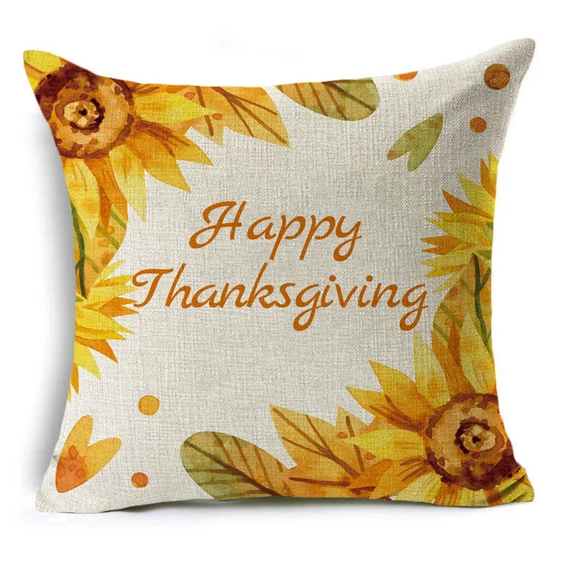 Thanksgiving Pumpkin Plant Pillowcases Linen Decor Throw Cushion Cover For Car Sofa Pillowcase Outdoor Garden Home Decoration