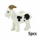 MOC City Animal Zoo Fram Accessories Building Block Figures Goat Sheep Eagle Owl Panda Parrot Seagull Penguin Bricks Toy Gift