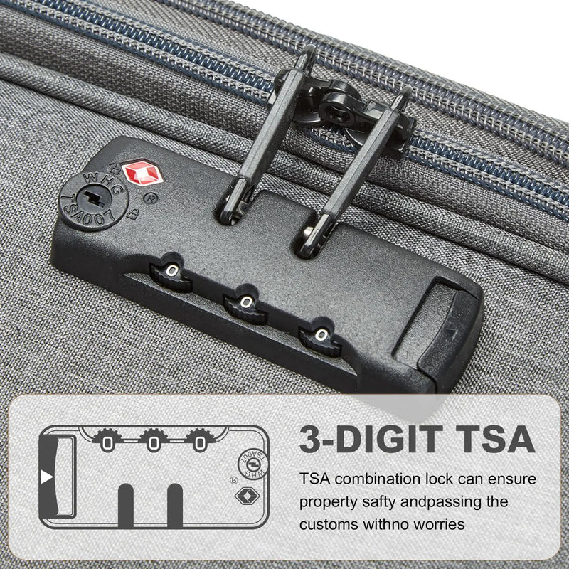 British Traveller Suitcase Lightweight Durable Check in Hold Luggage with TSA Lock and 4 Spinner Wheels