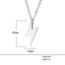 Retro Lightning Pendant Necklace For Men Gold Black Silver Color Necklaces Bolt Thunder Flash Charm Male Jewelry